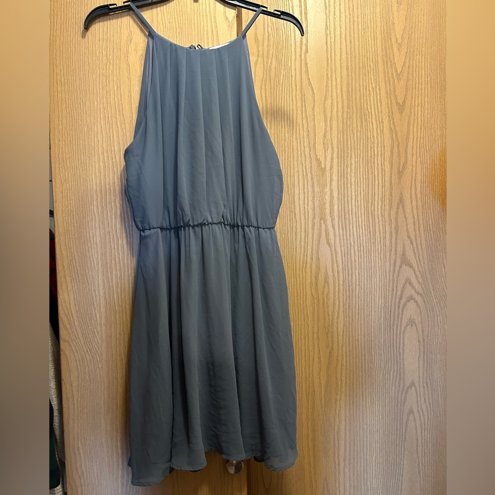Lush dress size large. Gray/blueish color.
